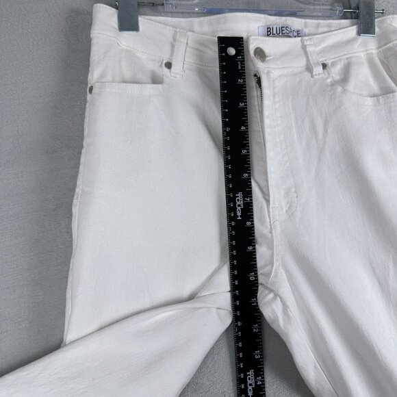 Bluespice Cargo Jeans Bootcut Leg Womens Size 9 Mid Rise White Denim Stretch - Picture 8 of 11